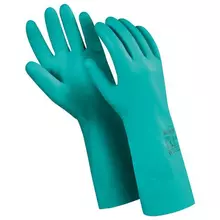 Перчатки нитриловые MANIPULA "Дизель" хлопчатобумажное напыление размер 7 (S) зеленые