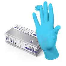 Перчатки смотровые нитриловые CONNECT голубые 50 пар (100 шт.) размер M (средние)