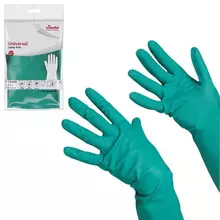 Перчатки хозяйственные нитриловые Vileda универсальные антиаллергенные размер M (средний) зеленые
