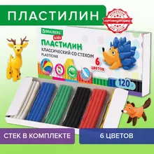 Пластилин классический Brauberg Kids 6 цветов 120 г. стек