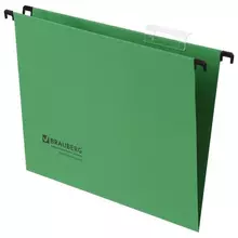 Подвесные папки А4 (350х245 мм.) до 80 листов, комплект 10 шт. зеленые, картон, Brauberg (Италия) 