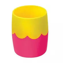 Подставка-органайзер (стакан для ручек) розово-желтая непрозрачная