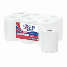 Полотенца бумажные рулонные 150 м FOCUS Extra Quick втулка 50 мм. 2-слойные белые комплект 6 рулонов