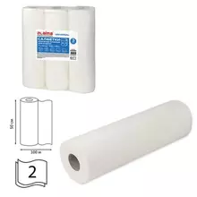 Простыни бумажные рулонные с перфорацией Laima Universal комплект 3 шт. 2-слойные, 0,5х100 м. 17+17г./м2