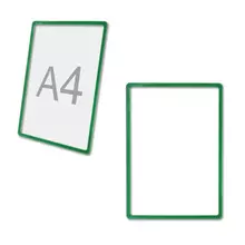 Рамка POS для ценников рекламы и объявлений А4 зеленая без защитного экрана