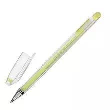 Ручка гелевая Crown "Hi-Jell Pastel" желтая ПАСТЕЛЬ узел 08 мм.