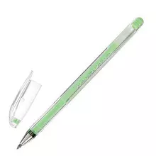 Ручка гелевая Crown "Hi-Jell Pastel" зеленая ПАСТЕЛЬ узел 08 мм.