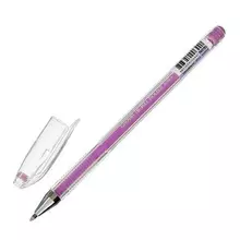 Ручка гелевая Crown "Hi-Jell Pastel" фиолетовая ПАСТЕЛЬ 08 мм.