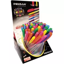 Ручка гелевая Pensan "Neon Gel" НЕОН ассорти узел 1 мм.