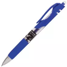 Ручка гелевая автоматическая с грипом Brauberg "Black Jack" синяя трехгранная узел 07 мм.