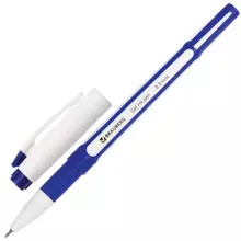 Ручка гелевая с грипом Brauberg "Contact" синяя корпус синий игольчатый узел 05 мм.