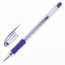 Ручка гелевая с грипом Crown "Hi-Jell Needle Grip" синяя узел 07 мм.