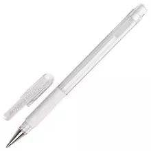 Ручка гелевая с грипом Pentel (Япония) "Hybrid Gel Grip", белая, узел 0,8 мм.