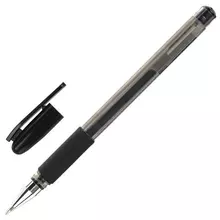 Ручка гелевая с грипом Staff "Basic" GP-677 черная корпус тонированный узел 05 мм.