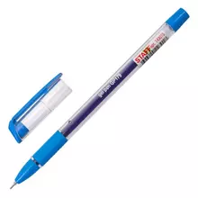 Ручка гелевая с грипом Staff "College" GP-179 синяя корпус прозрачный игольчатый узел 06 мм.