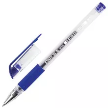 Ручка гелевая с грипом Staff "Everyday" GP-191 синяя корпус прозрачный узел 05 мм.