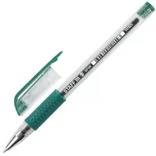 Ручка гелевая с грипом Staff "Everyday" GP-194 зеленая корпус прозрачный узел 05 мм.