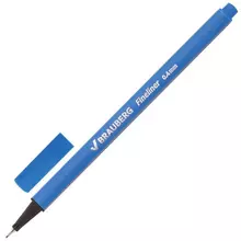 Ручка капиллярная (линер) Brauberg "Aero" голубая трехгранная металлический наконечник линия письма 04 мм.