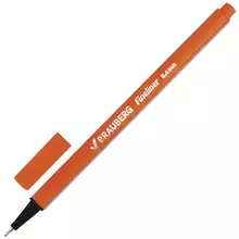 Ручка капиллярная (линер) Brauberg "Aero" оранжевая трехгранная металлический наконечник линия письма 04 мм.