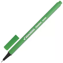 Ручка капиллярная (линер) Brauberg "Aero" светло-зеленая трехгранная металлический наконечник линия письма 04 мм.