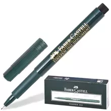 Ручка капиллярная (линер) Faber-Castell "Finepen 1511" черная корпус темно-зеленый линия 04 мм.