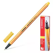 Ручка капиллярная (линер) Stabilo "Point 88" желтая корпус оранжевый линия письма 04 мм.