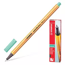 Ручка капиллярная (линер) Stabilo "Point 88" зеленый ЛЕД корпус оранжевый линия письма 04 мм.