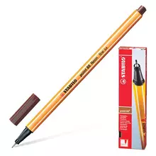 Ручка капиллярная (линер) Stabilo "Point 88" коричневая корпус оранжевый линия письма 04 мм.