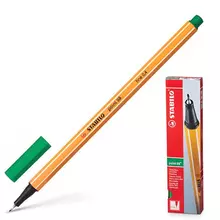 Ручка капиллярная (линер) Stabilo "Point" зеленая корпус оранжевый линия письма 04 мм.