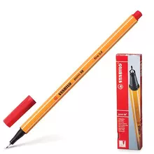 Ручка капиллярная (линер) Stabilo "Point" красная корпус оранжевый толщина письма 04 мм.