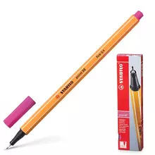 Ручка капиллярная (линер) Stabilo "Point" РОЗОВАЯ корпус оранжевый линия письма 04 мм.