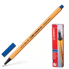 Ручка капиллярная (линер) Stabilo "Point" синяя корпус оранжевый линия письма 04 мм.