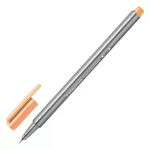 Ручка капиллярная (линер) Staedtler "TriPlus Fineliner" СВЕТЛО-оранжевая трехгранная линия письма 03 мм.