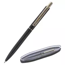 Ручка подарочная шариковая Brauberg "Larghetto" синяя корпус черный с хромированными деталями линия письма 05 мм.