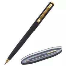Ручка подарочная шариковая Brauberg "Maestro" синяя корпус черный с золотистым линия письма 05 мм.
