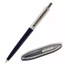 Ручка подарочная шариковая Brauberg "Soprano" синяя корпус серебристый с синим линия письма 05 мм.