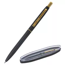 Ручка подарочная шариковая Brauberg Brioso синяя корпус черный с золотистыми деталями линия письма 05 мм.