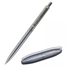 Ручка подарочная шариковая Brauberg Larghetto синяя корпус серебристый с хромированными деталями линия письма 05 мм.