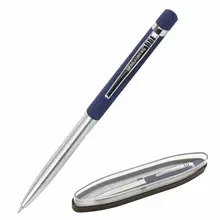 Ручка подарочная шариковая Brauberg Ottava синяя корпус серебристый с синим линия письма 05 мм.