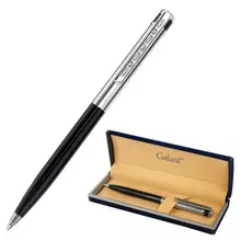 Ручка подарочная шариковая Galant "ACTUS" корпус серебристый с черным детали хром узел 07 мм. синяя