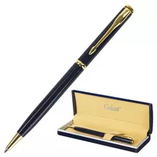 Ручка подарочная шариковая Galant "Arrow Gold Blue" корпус темно-синий золотистые детали пишущий узел 07 мм. синяя