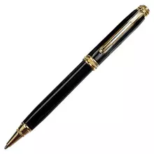 Ручка подарочная шариковая Galant "Black" корпус черный золотистые детали пишущий узел 07 мм. синяя