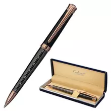 Ручка подарочная шариковая Galant "COLLAGE" корпус черный/металлический детали розовое золото узел 07 мм. синяя