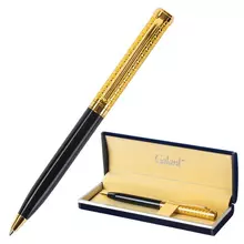 Ручка подарочная шариковая Galant "Empire Gold" корпус черный с золотистым золотистые детали пишущий узел 07 мм. синяя