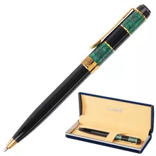 Ручка подарочная шариковая Galant "Granit Green" корпус черный с темно-зеленым золотистые детали пишущий узел 07 мм. синяя