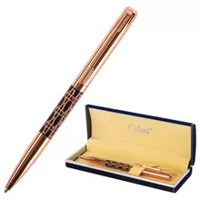 Ручка подарочная шариковая Galant "Interlaken" корпус золотистый с черным золотистые детали пишущий узел 07 мм. синяя