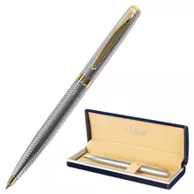Ручка подарочная шариковая Galant "Marburg" корпус серебристый с гравировкой золотистые детали пишущий узел 07 мм. синяя