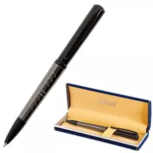 Ручка подарочная шариковая Galant "PUNCTUM" корпус черный/оружейный металл детали черные узел 07 мм. синяя
