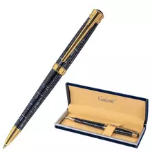 Ручка подарочная шариковая Galant "TRAFORO" корпус синий детали золотистые узел 07 мм. синяя