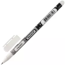 Ручка стираемая гелевая Пифагор, черная, корпус двухцветный, узел 0,5 мм.